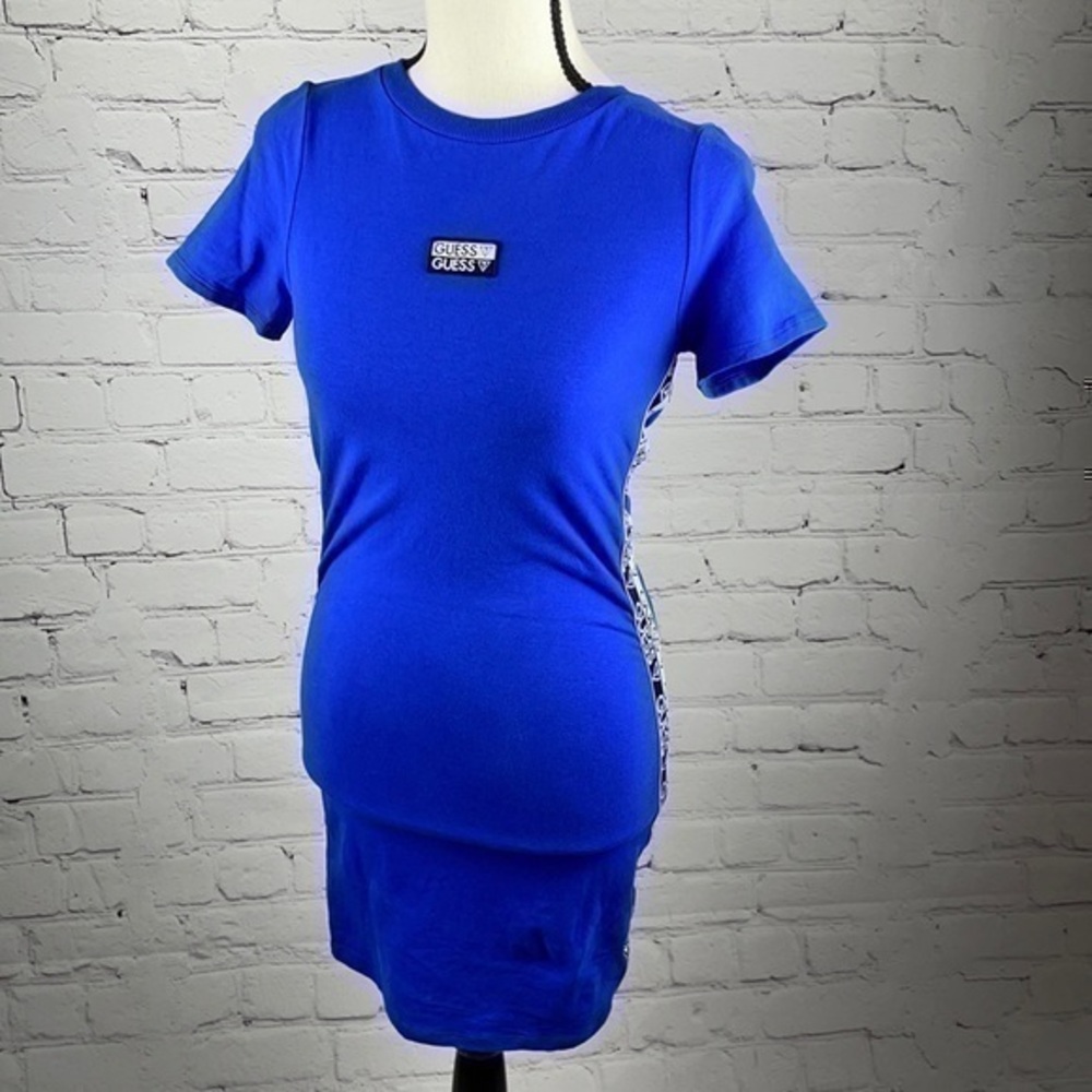 UEC guess royal blue fitted stretch mini t-shirt dress XS